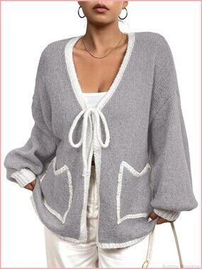 Women's Plus Size Cardigan Sweater Long Sleeve Open Front Knit Cover Up with